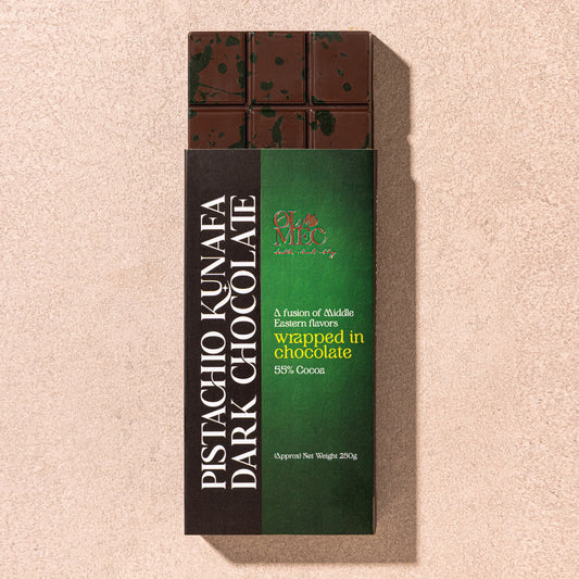 Pistachio Kunafa Dark Chocolate Bar 56%