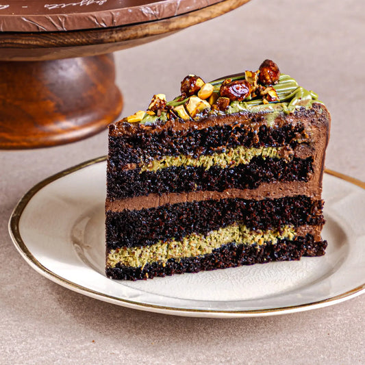 Pistachio Kunafa Cake Slice